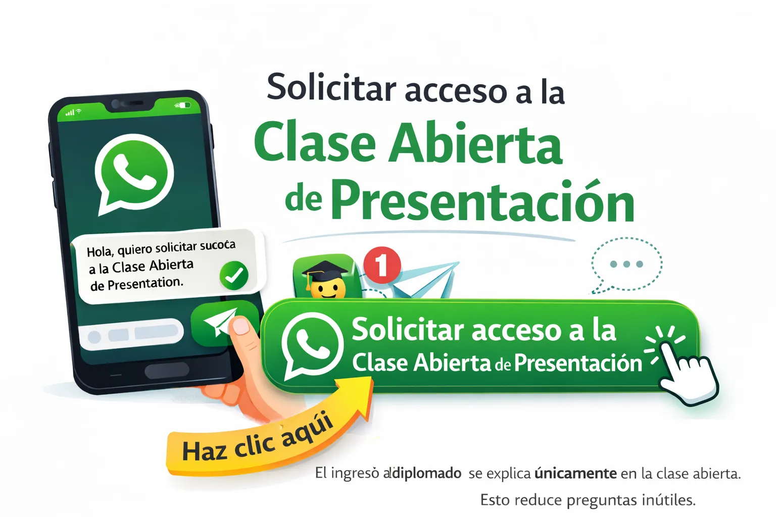 Solicitar acceso a la Clase Abierta por WhatsApp